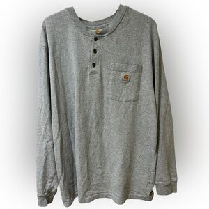 Carhartt Men's Long Sleeve Gray Henley size large